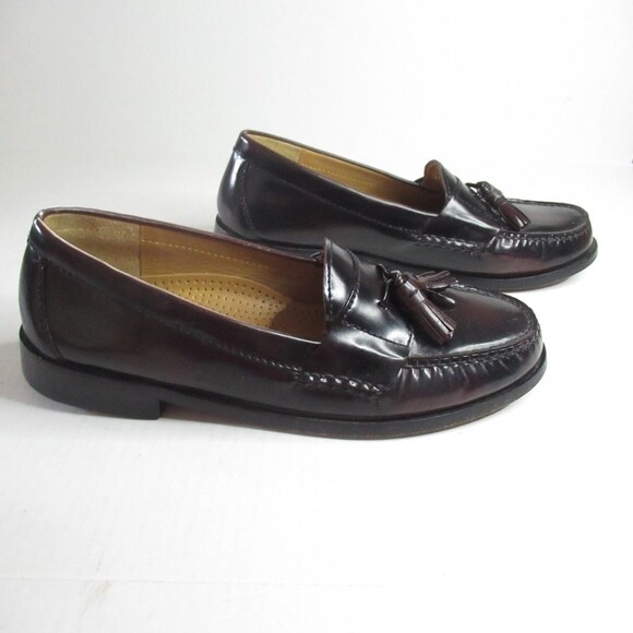 Cole Haan Mens Loafer Dress Shoes Brown Leather Pinch Tasseled Slip On 8.5D - Picture 1 of 7